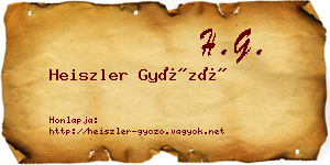 Heiszler Győző névjegykártya